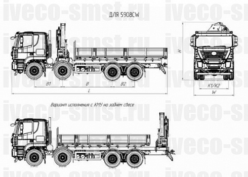 Бортовой-тентованный автомобиль AMT N.V. 732944 (8x8) 480 л.с. с КМУ ИМ-150